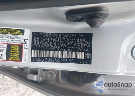 2013 Toyota Camry Se from USA, damaged, VIN 4T1BF1FK3DU224556